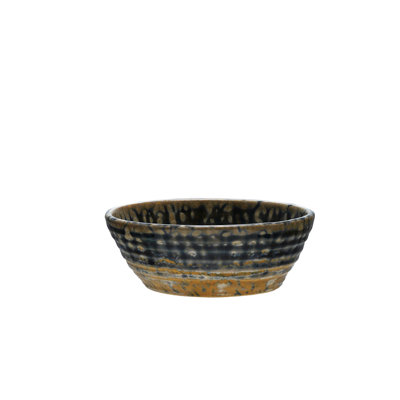 12-Piece Stoneware Bowl In Reactive Crackle Glaze