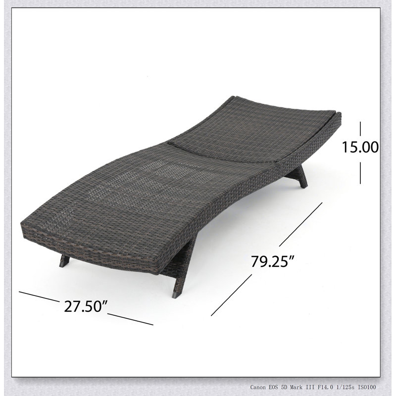 PE WICKER CHAISE LOUNGE, Mocha