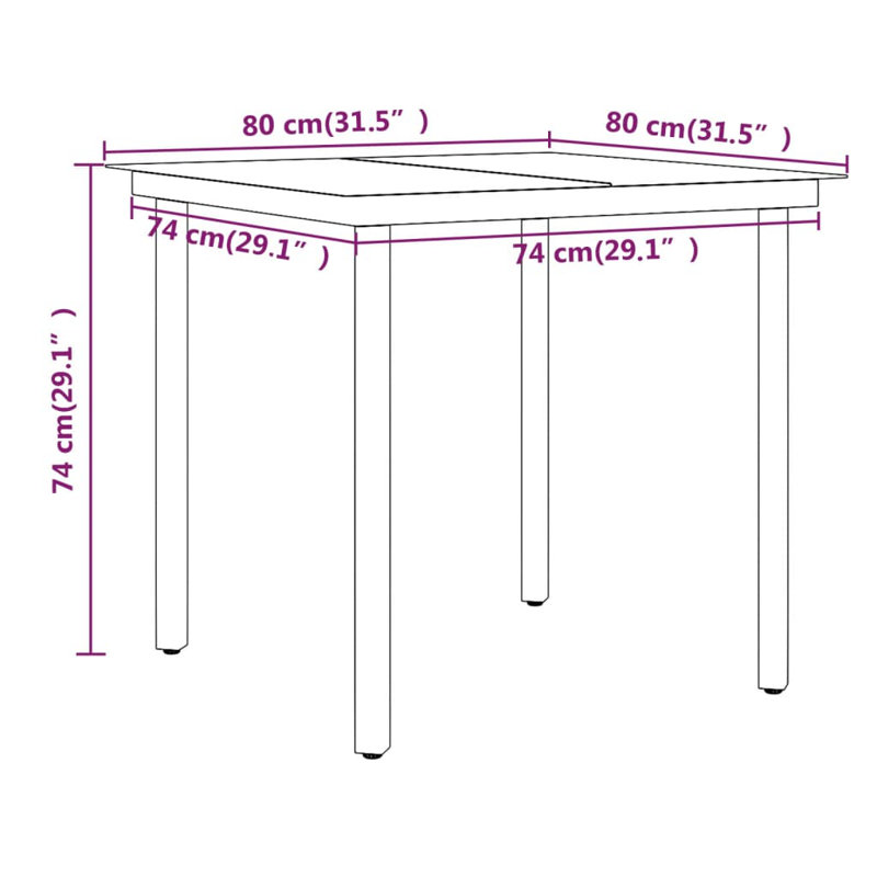 Ensemble repas pour 4 personnes Jaicarious Square, 29.1" H x 31.5" W x 31.5" D, Brown, 2