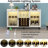 Ermo Wine Bar Cabinet with Led Light, Home Coffee Cabinet with Wine and Glass Rack-347748942