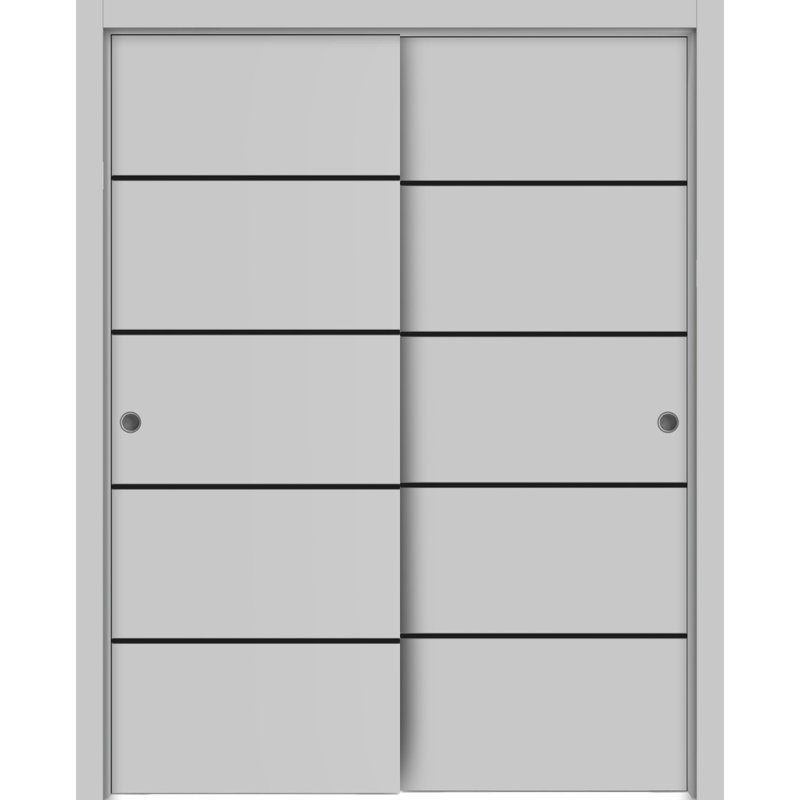 Finition en bois massif manufacturé, Gris mat, 60 po x 96 po