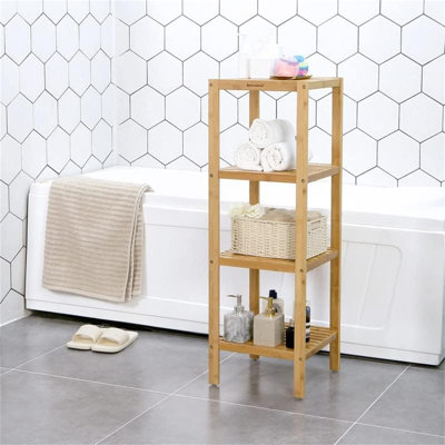 Nodie Bamboo Freestanding Bathroom Shelves