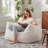 Plush Corduroy Bean Bag Chair with Memory Foam, Living Room Bedroom Lazy Floor Sofa-688772197-676891206