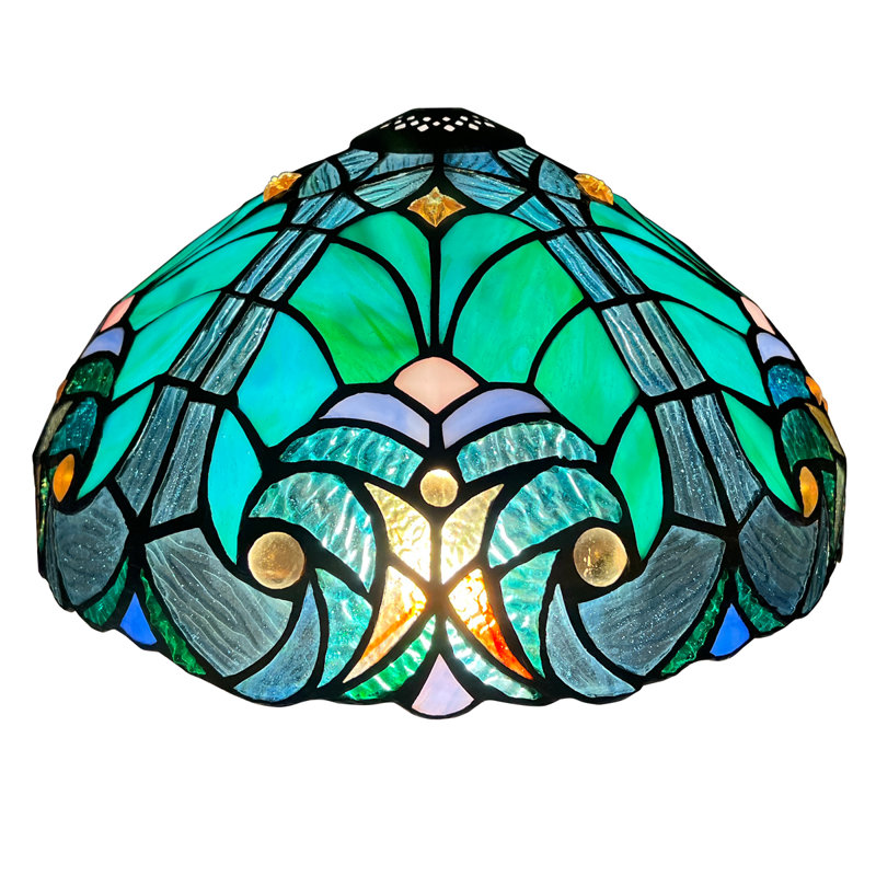 Tiffany Stained Glass 12 Inches Wide Sea Green Style Lamp Shade