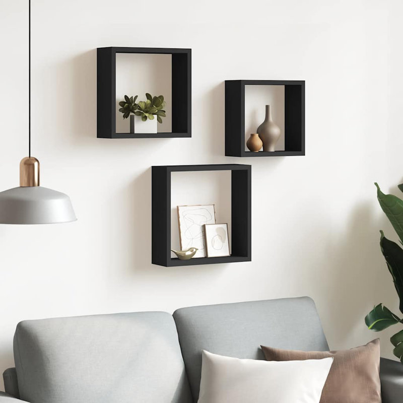 wall cube shelves Floating Cube Shelves Display Shelves for Book DVD, Gray, 11.8'' H x 11.8'' W x 11.8'' D