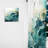 Teal Gold Minimalism Serenity In Motion - Modern Curtain - Velvet Room Darkening - 1 Panel-107831585