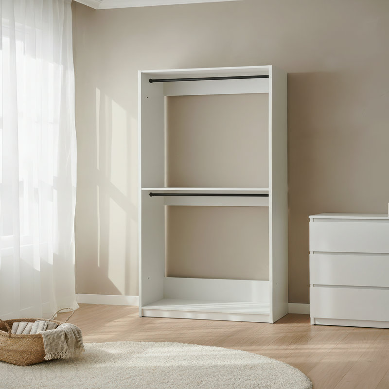 Penderie 32 "en bois blanc avec deux tringles