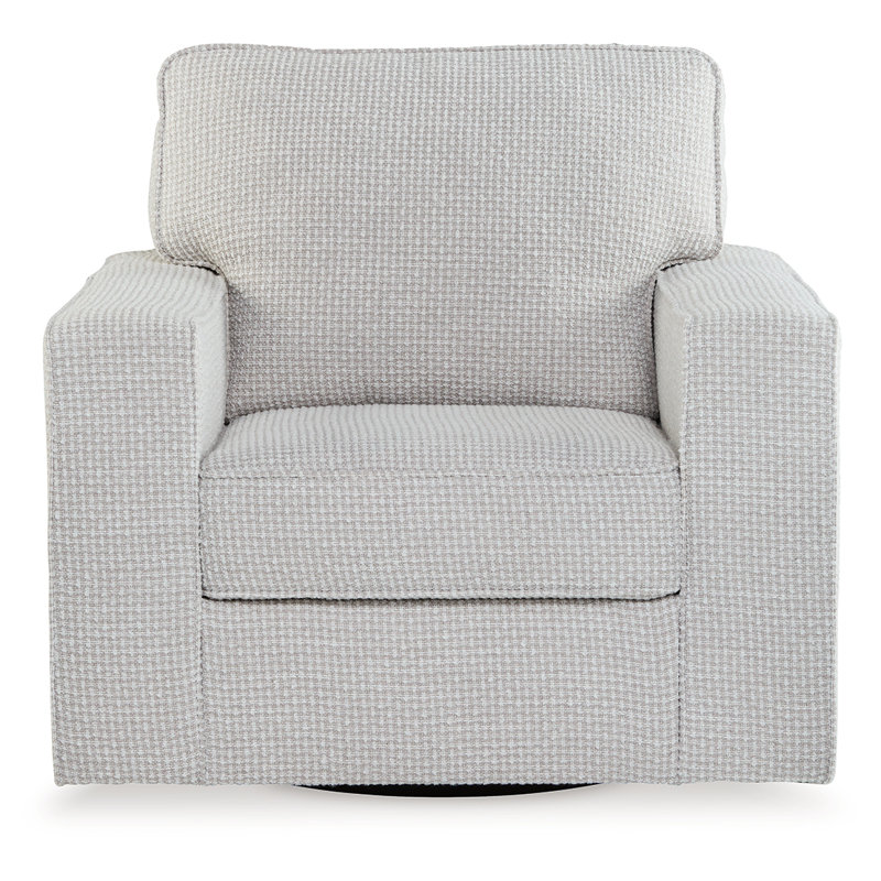 Olwenburg Taupe Polyester Swivel Accent Chair