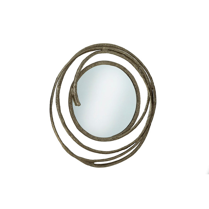 Gold Circles Aluminum Mirror, Gold