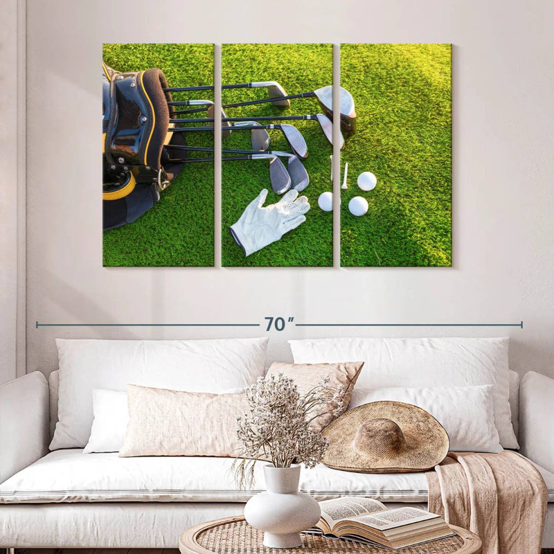 Équipement de golf Sireci sur l'herbe, H 32 po x l 50 po