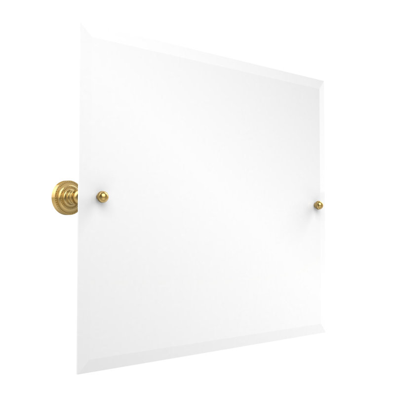 Metal Wall Mirror, 26" H x 21" W, Polished Brass