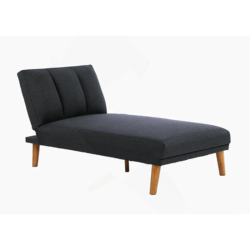 Méridienne réglable en polyfibre, canapé de salon, Brun, Noir