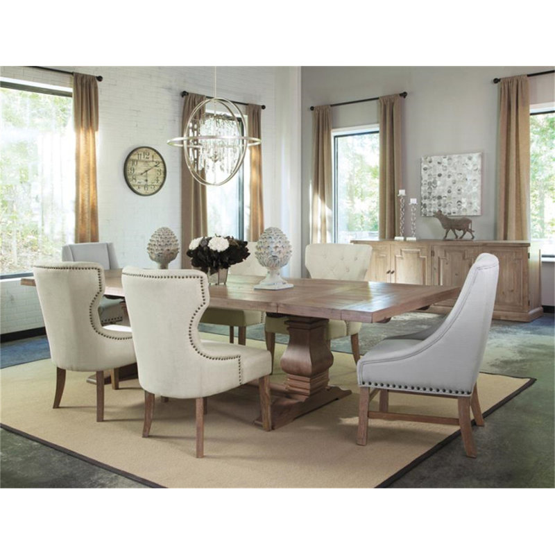 Fauteuil en polyester touffeté de 24 po de largeur Idalou, Beige, Brun rustique