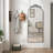 58"X24" Arched Full Body Mirror With Vintage Ornate Carved Applique On Top, Hanging Wall Mounted Mirror, For Living Room Bedroom Retro Home Decor Mirror-226317318