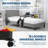 Overbed Table with Wheels - 31.5" Laptop Desk Cart, Adjustable Height (24"-35") & Length (32"-47"), 5-Setting Tilt Board, 350LBS Solid Wood/Steel, Cross-Bed Eating Desk for Hospital & Home Use-353316727-353316725