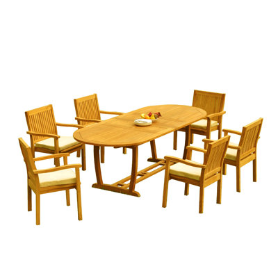 Ensemble repas 5 pièces teck Maskell