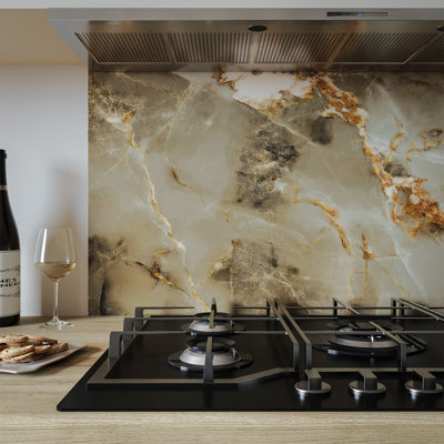 Aurora Gold Aluminium Kitchen Splashback