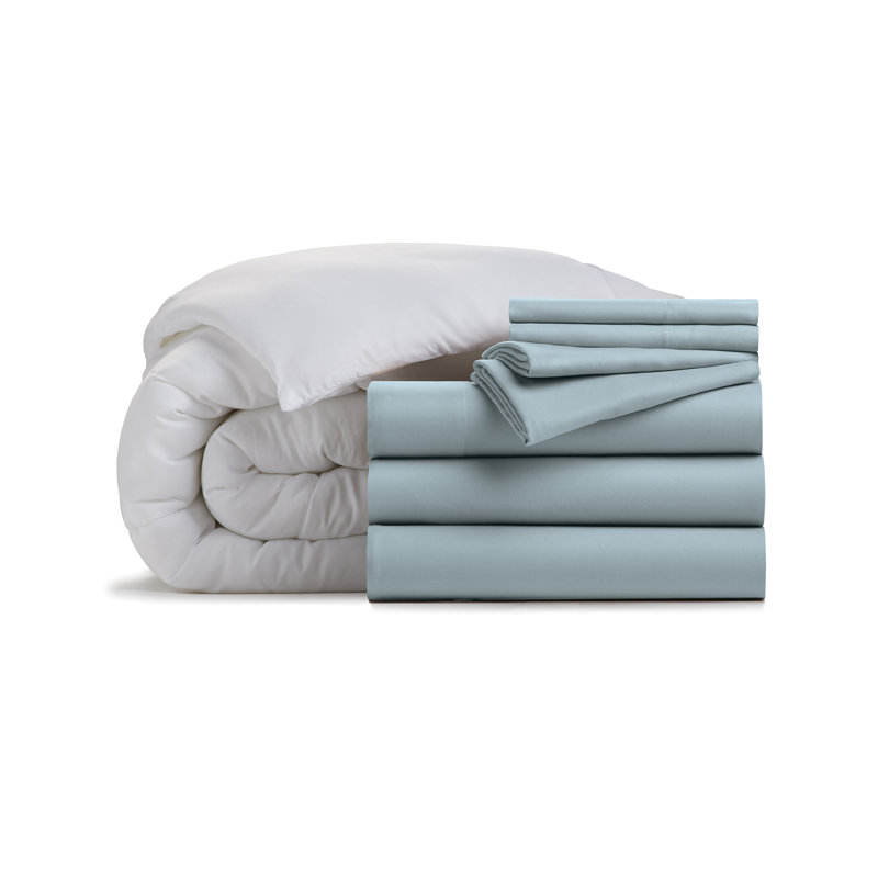 Ensemble d'édredon en microfibre 7 pièces Home, Aqua, Édredon double / grand + 6 pièces supplémentair