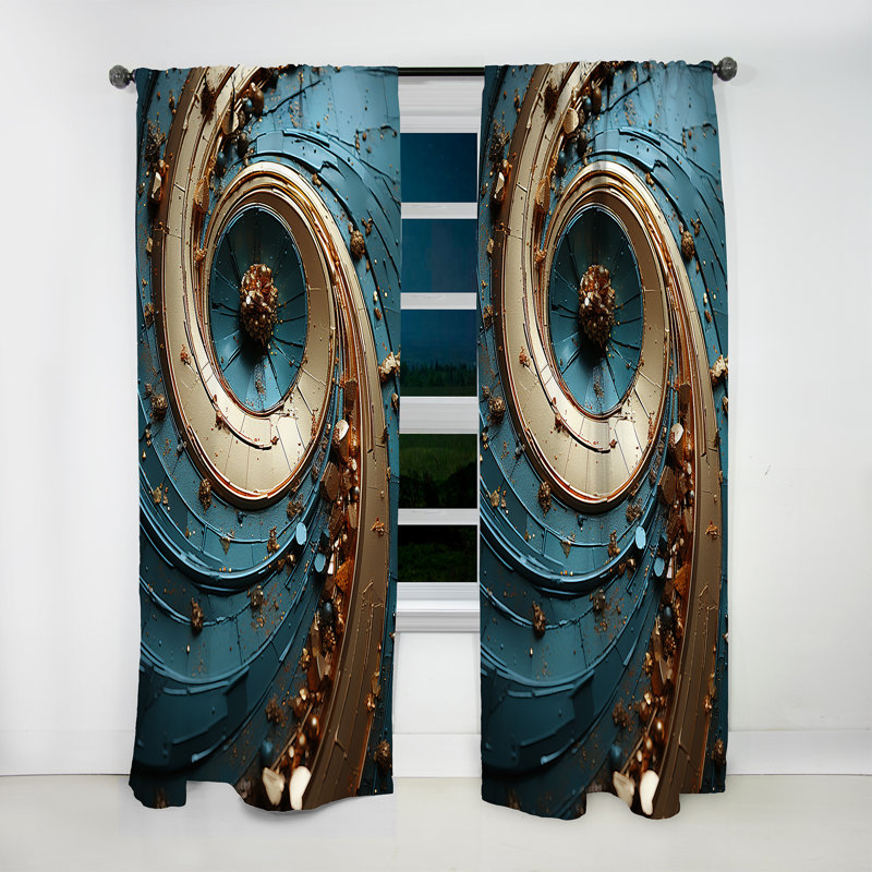 Caitlynn - Rideau en spirale - Rideau abstrait obscurcissant - 1 panneau, L 52 po x L 95 po