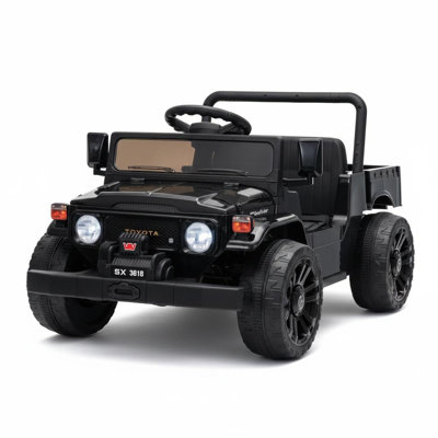 Toyota Licensed 12V Ride on Car, Pickup Truck with Battery Powered, Parent Remote Control, LED Lights, Suspension, Truck Bed Storage