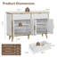 Armoire-buffet cannelée de 47,2 po de largeur, buffet avec 2 tiroirs et 4 portes cannelées, armoire de rangement avec tablettes réglables, table basse moderne pour le salon, la salle à manger, blanc-1689146821