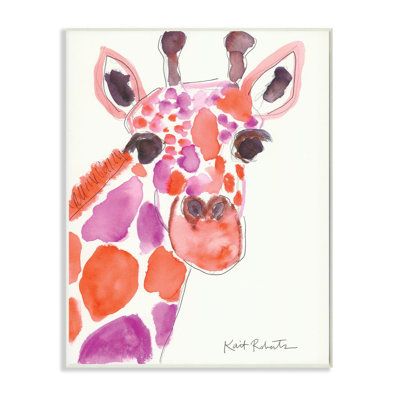 «Kid's Giraffe Zoo Animal» par Kait Roberts - reproduction d'art