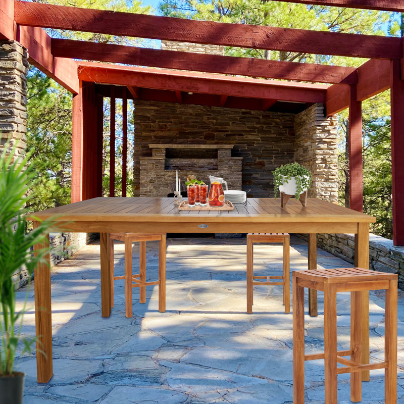 Dawnview Outdoor Teak Bar Table, 35" W x 71" L x 43" H