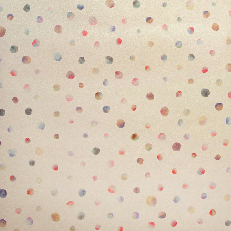 Alaira Smooth Glitter Watercolor Dots 10.05m x 53cm Wallpaper Roll, Beige
