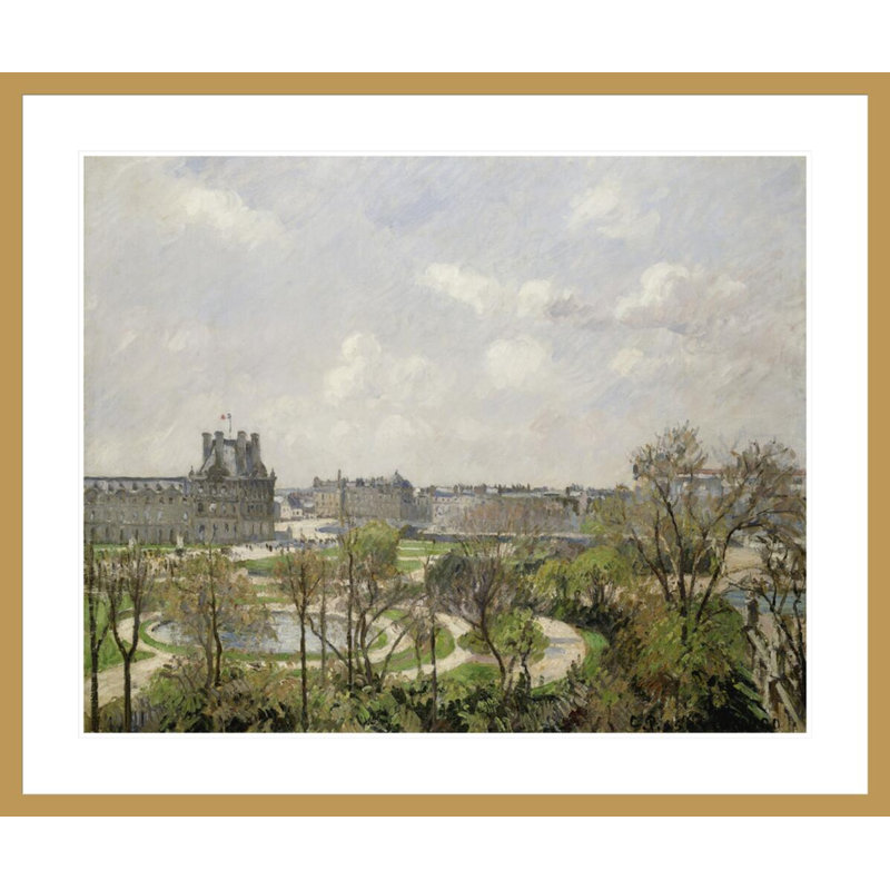 «Jardin des Tuileries Spring Morning» par Camille Pissarro, impression giclée sur cadre, H 33,5 po x l 40,1 po