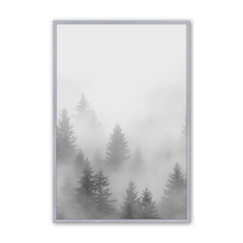 Imprimé Foggy Echoes III, H 25,25 po x l 19,25 po, Cadre en chrome poli