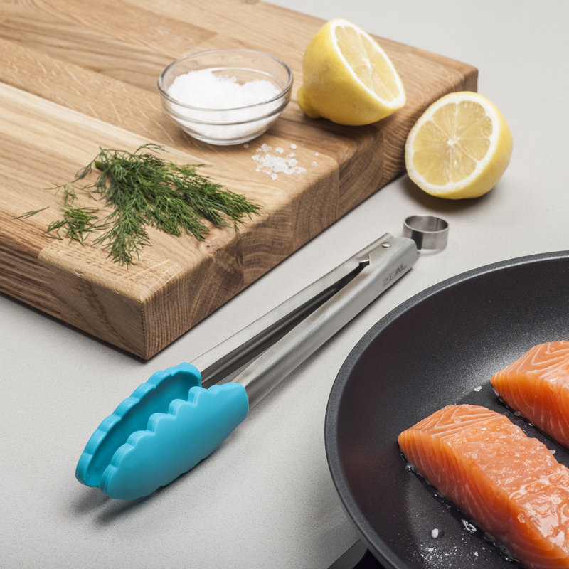 Zeal Kitchen Tong, 28.5cm L x 5.5cm W x 3cm D, Aqua Blue