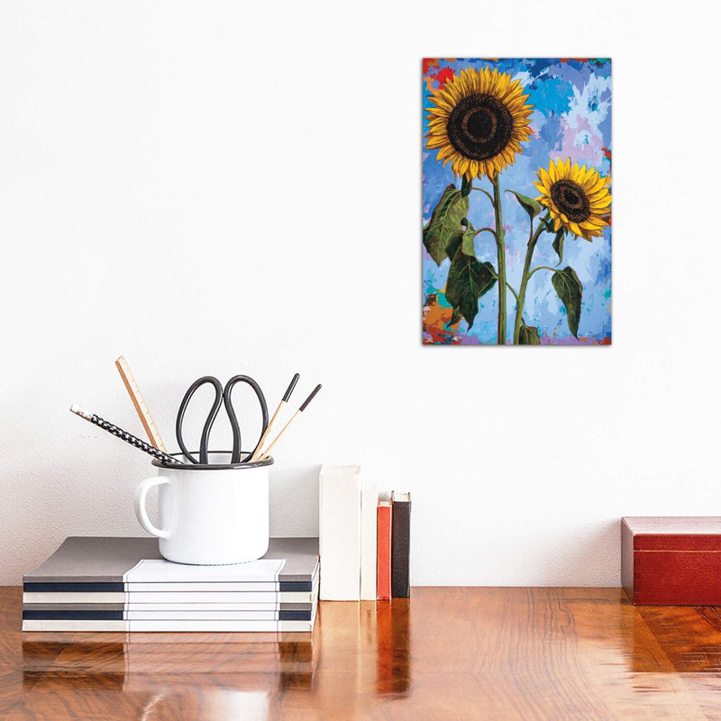 Tournesols I par David Palmer - reproduction d'art, Toile tendue, H 26 po x l 18 po x 1,5 po