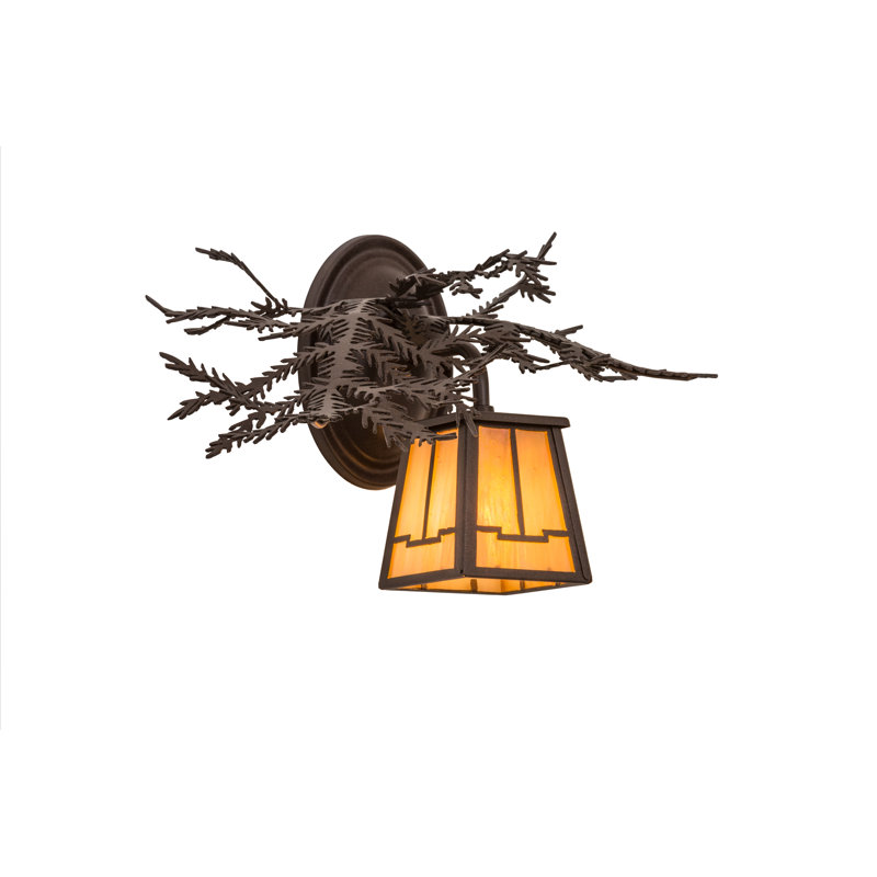 Ullery Wall Light, 9" H x 14.5" W x 11" D, Amber