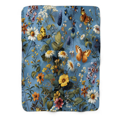 Wildflower Bliss - 1 Piece Premium Sherpa Blanket