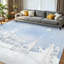 Tapis d'intérieur blanc lavable à la machine, motif Père Noël et neige pour les fêtes d'hiver-1651993923
