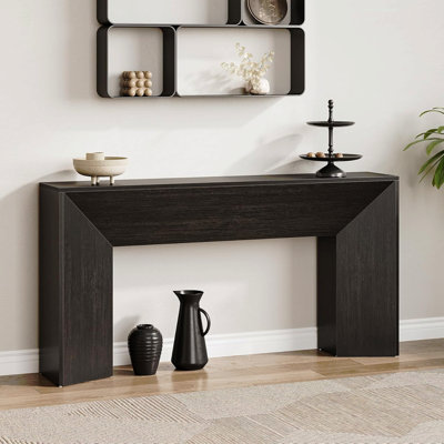 Console extra longue 63 po - Canapé de ferme moderne derrière le canapé, table d'entrée en bois pour le couloir et le salon, facile à assembler