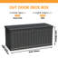 Coffre de rangement extérieur de 260 gallons pour meubles de patio, coussins, outils de jardin et équipement de sport / piscine, résine imperméable, verrouillable, noir