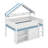 Full Size House Bed With Storage, Cabinet And Bookshelf, House Shaped Loft Bed-2061175330
