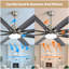 Ventilateur de plafond 66 pouces à profil bas en ABS avec lumières à intensité variable et télécommande intelligente à 6 vitesses pour un moteur à courant continu-1785998093