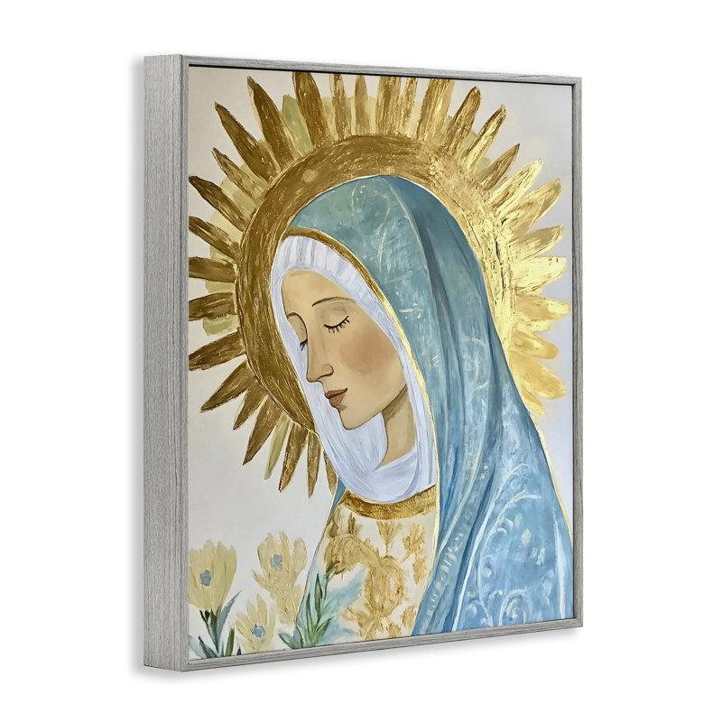 Sainte Marie en giclée dorée, design par Franklyn Gregory, Estampe numérique Farmhouse, H 20 po x l 16 po