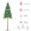 Grand arbre de Noël artificiel pré-éclairé avec branches, lumières blanc chaud ou lumières colorées