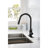 Kitchen Faucet With Pull Down - Matt Black Finish, Stainless Steel, 360 Rotatable Nozzle, Corrosion Coating, Single Handle For Convenient Water Temperature And Flow Management In Rotating Rust-2032458822
