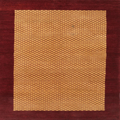 Tapis de zone rouge/beige contemporaine