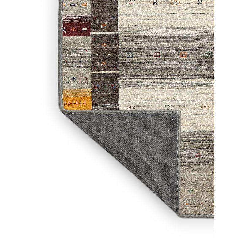 Tapis contemporain gris / orange Parlier, Rectangle 2 pi x 5 pi