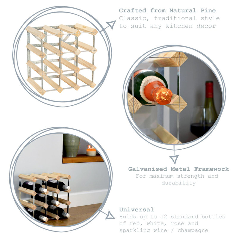 Solid Wood Floor Wine Bottle Rack, Natural