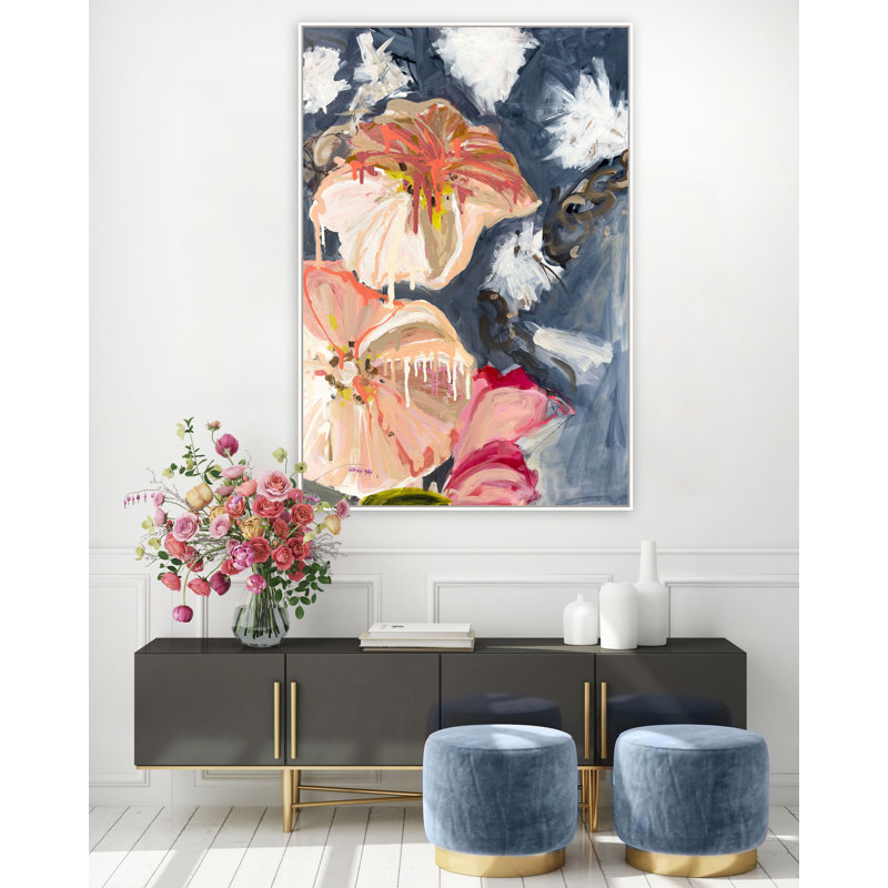 Flower Drip II Print by Katie Ré Scheidt, 34.55" H x 25.25" W, White Floater Framed