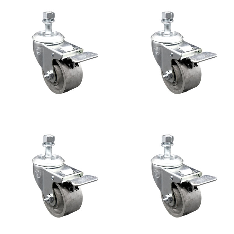 Ensemble de roulettes TS avec roues de 3 po et tige de 3/8 po