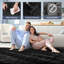 Tapis noir moelleux 6 pi x 9 pi pour salon chambre moderne noir-1317648767
