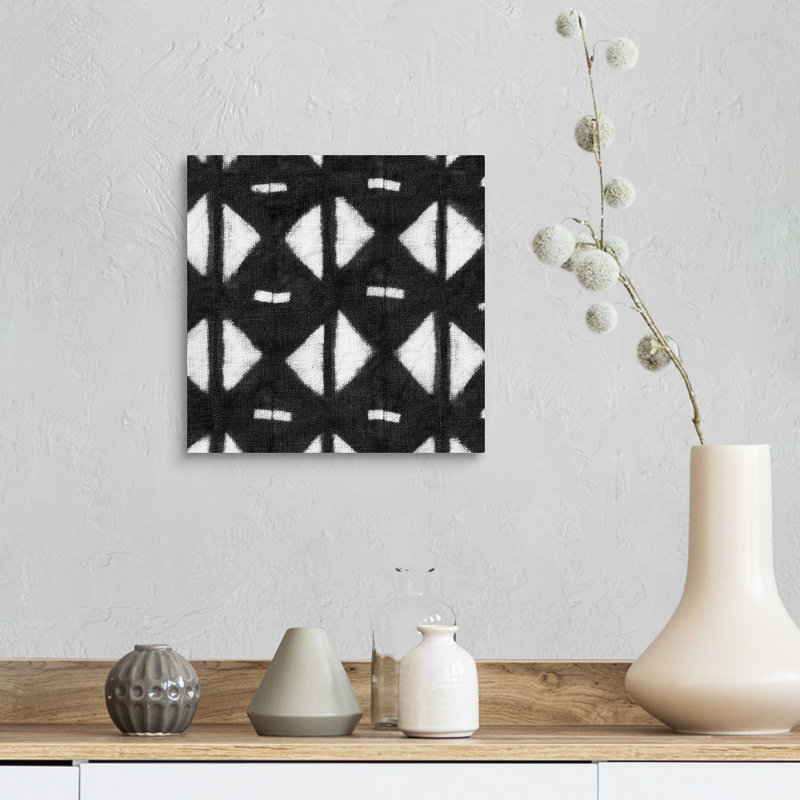Reproduction d’art sur toile, "shibori Black III" par Nancy Green, H 12 po x l 12 po x P 1,25 po, Toile tendue