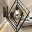 Luminaire suspendu carré industriel 27,5 po L